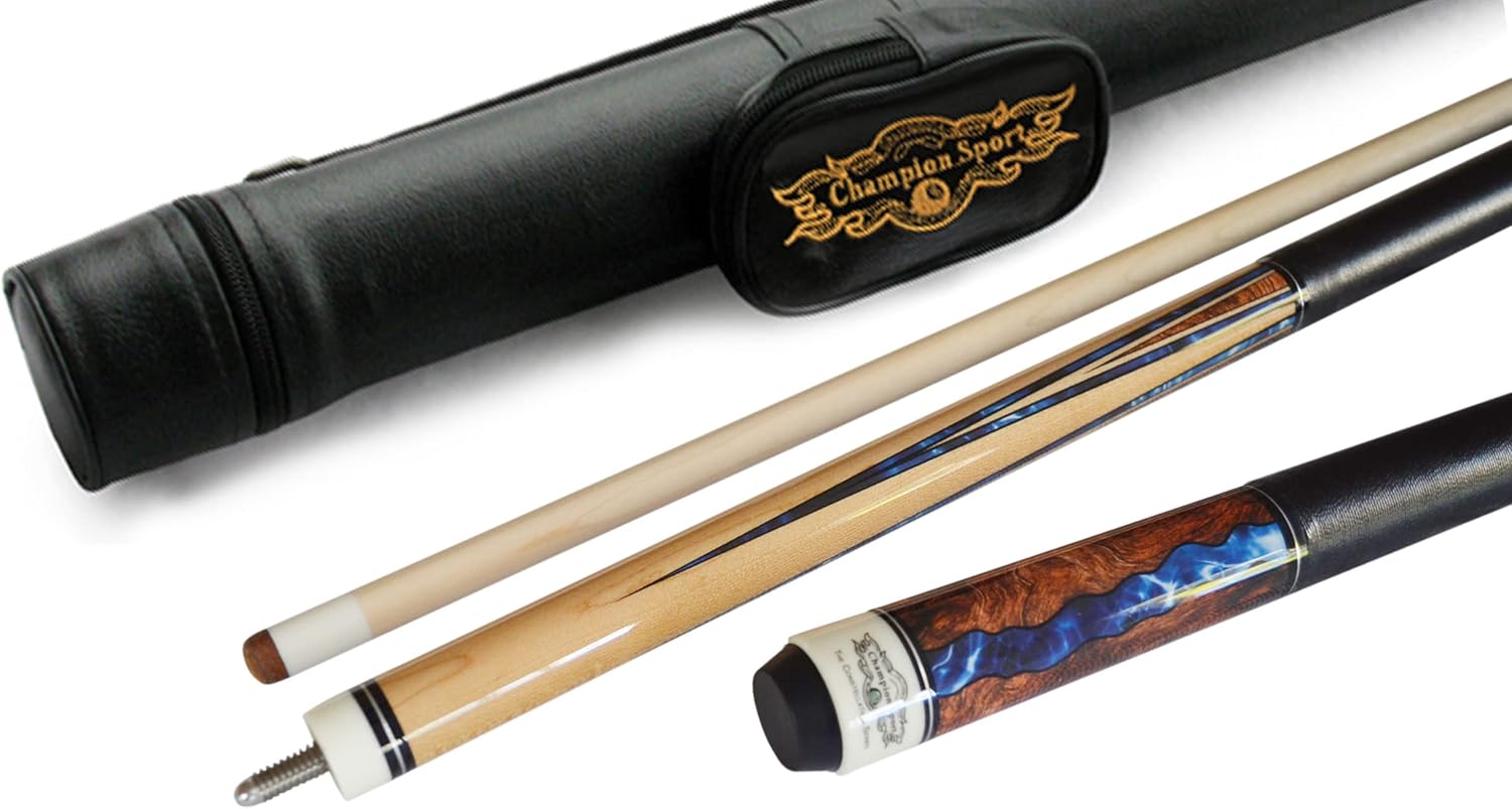 Champion Constellation Billiard Pool Cue Stick,56 inches, 57 inches, 60 inches, 11.75, 12.5mm, 12.75mm, or 13mm, White or Black Case