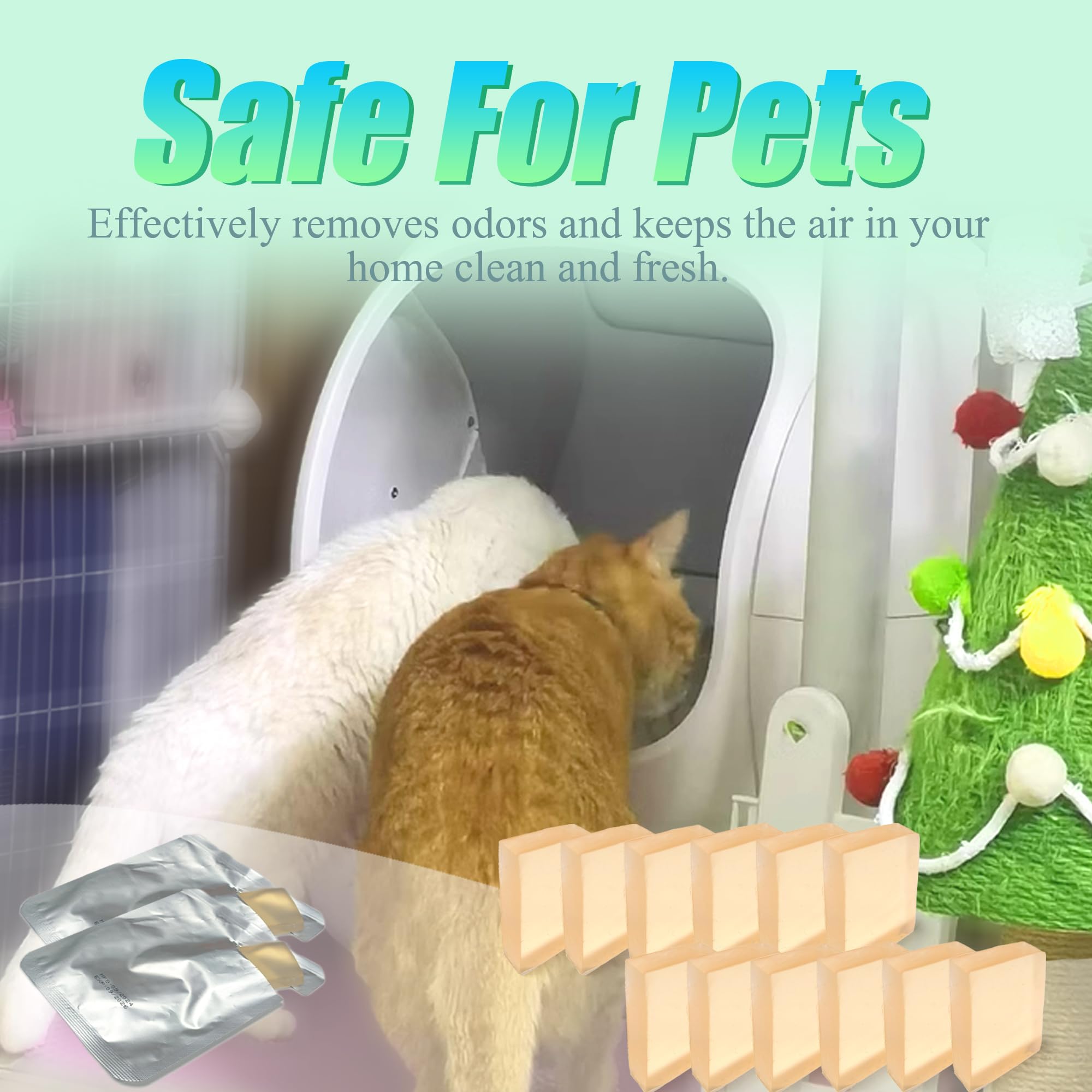 PurifyLogix Removedor de olores compatible con caja de arena para gatos autolimpiante MeoWant para control de olores de inodoro para gatos MeoWant caja de arena automática, desodorante de arena