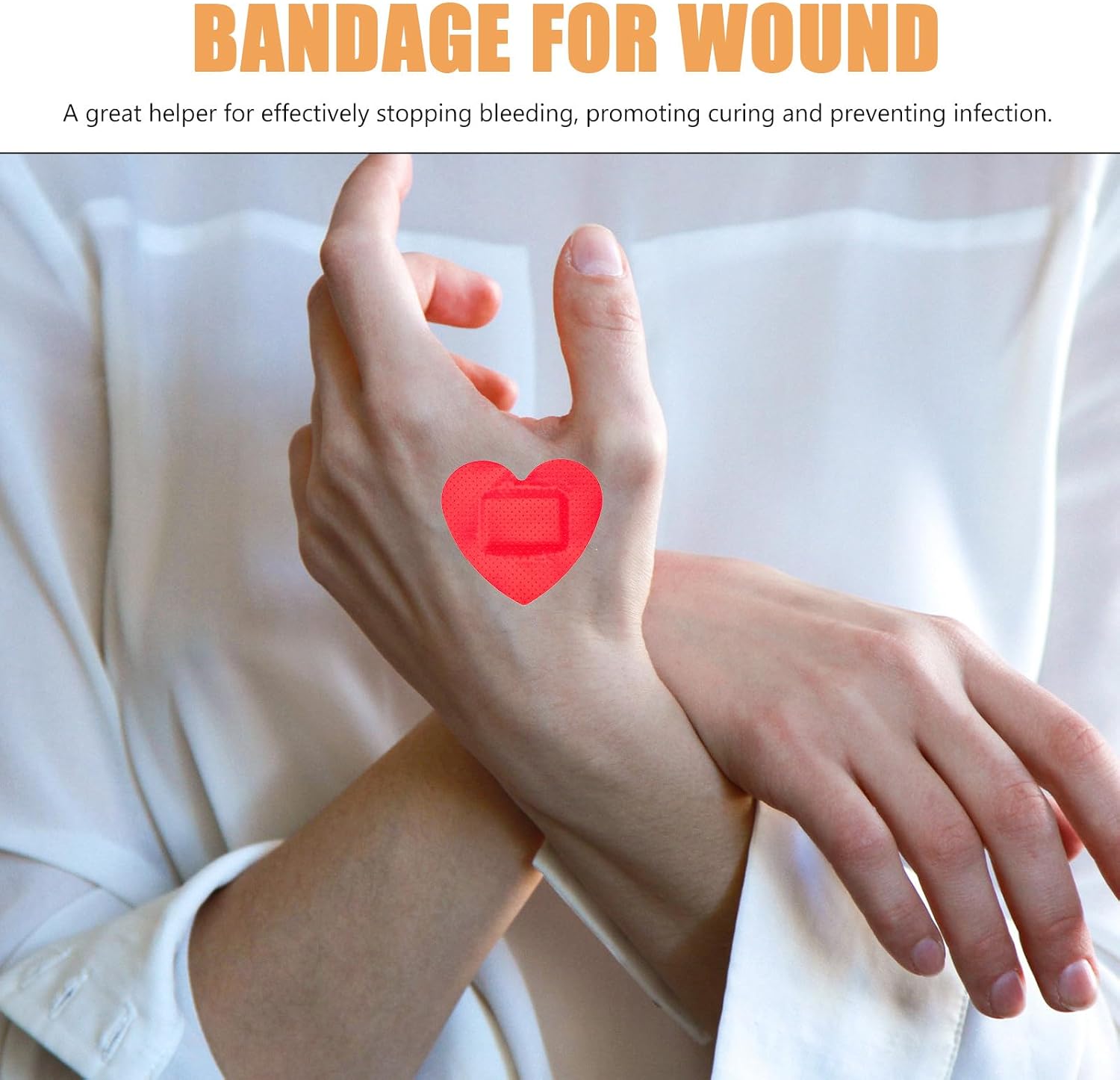 TOYANDONA 50pcs Breathable Adhesive Bandages - Heart-Shaped Waterproof Wound Patches, Skin-Friendly First Aid Supplies for Kids Adults