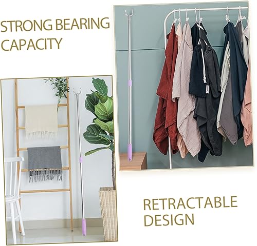 Miniatura 6 de Varilla telescópica de acero inoxidable para ropa telescópica para llegar a poste de ropa, ropa de tenedor y suministros de secado de ropa, ropa