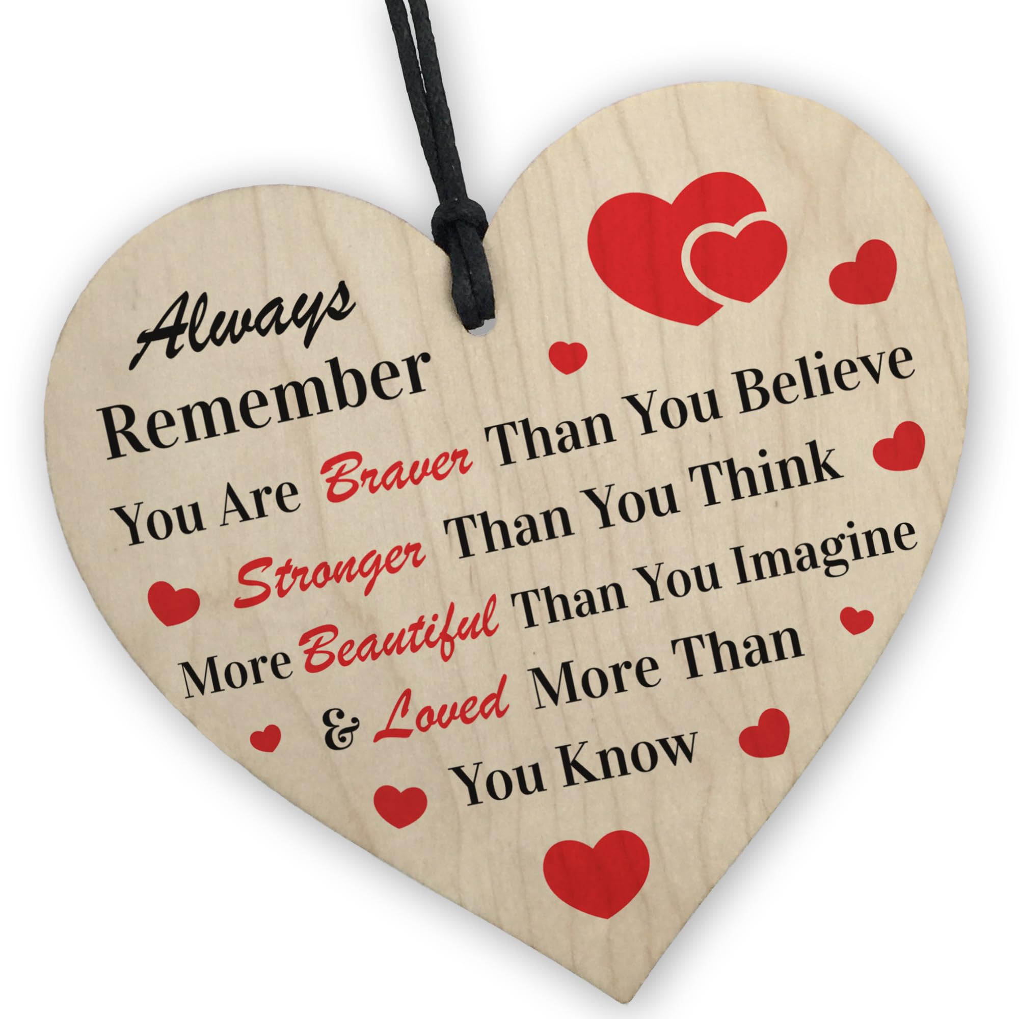 Red Ocean Inspirational Friendship Gifts for Woman, Cheer Up Gifts For Girls, Birthday Gifts for her, Wooden Heart Keepsake Friendship Gift, Best Friendship Gifts Birthday Motivational Gifts