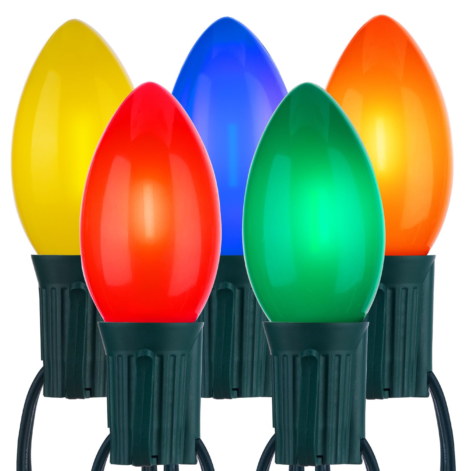 Vintage C9 LED Christmas Lights Outdoor, 150 Feet C9 String Lights with 150 Shatterproof C9 Bulbs, Waterproof Connectable Commercial Christmas Tree