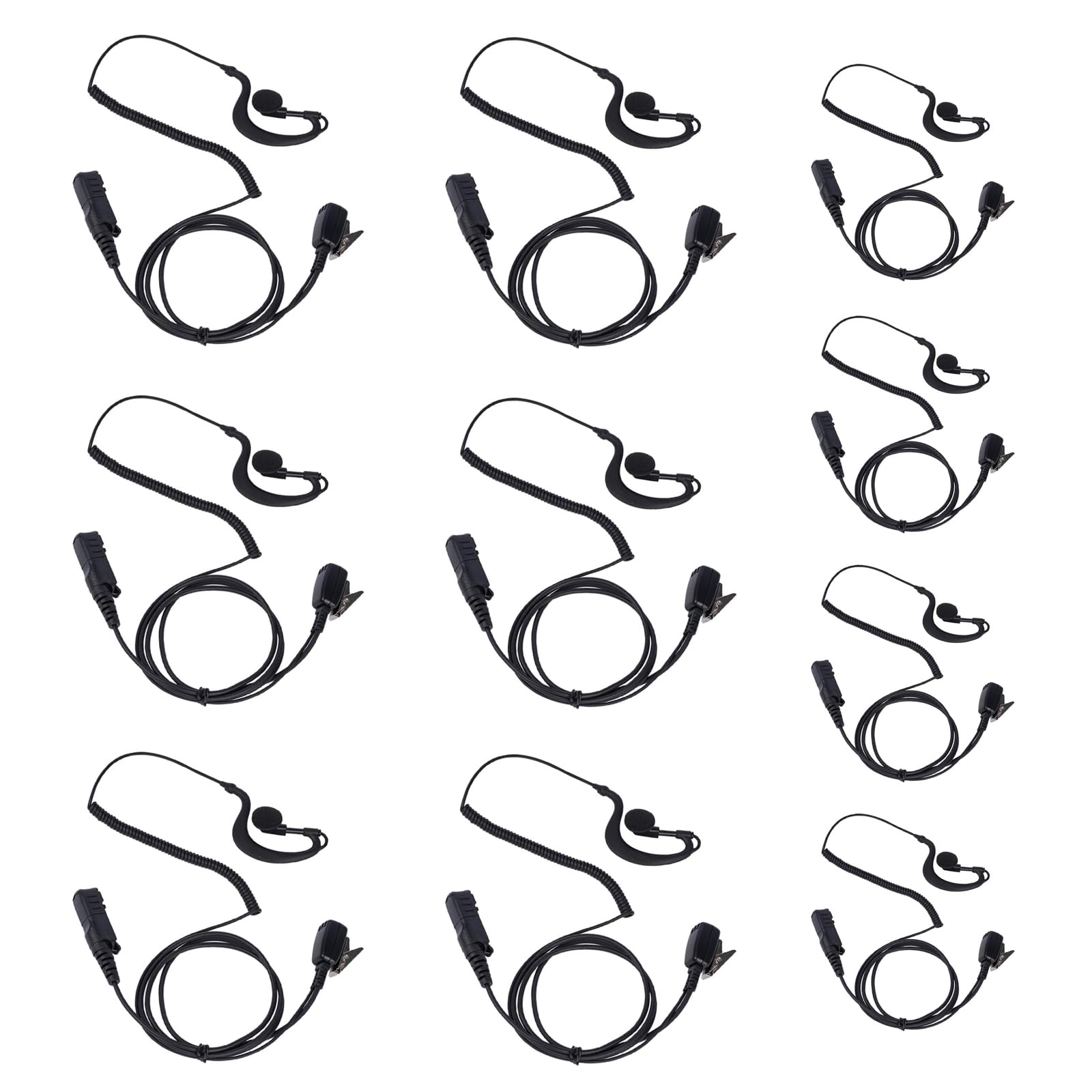 Auriculares en forma de G compatibles con Motorola XPR3500, XPR3500e, XPR3300, XPR3300e, paquete de 10