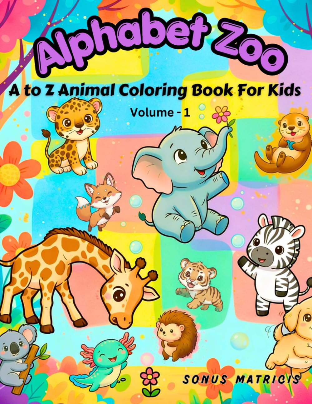 Alphabet Zoo: A to Z Animal Coloring Book For Kids, Volume - 1