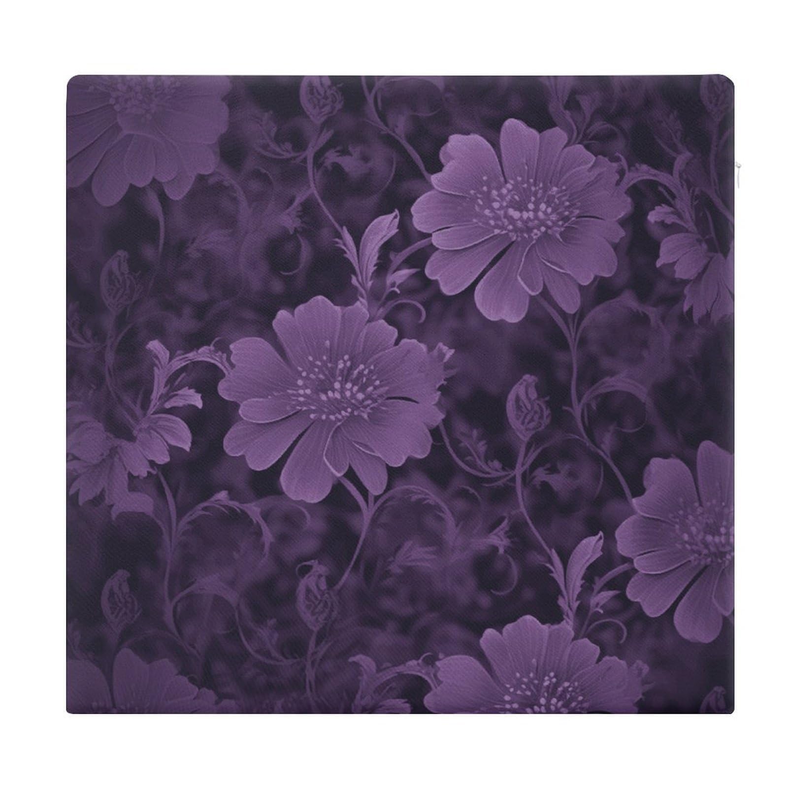 FekiLoot Purple Seat Cushion for Dining Chairs Breathable Square Chair Pads Memory Foam Chair Cushions Comfortable Non-Slip Seat Pad Meditation Floor Pillow 13.8”x15”