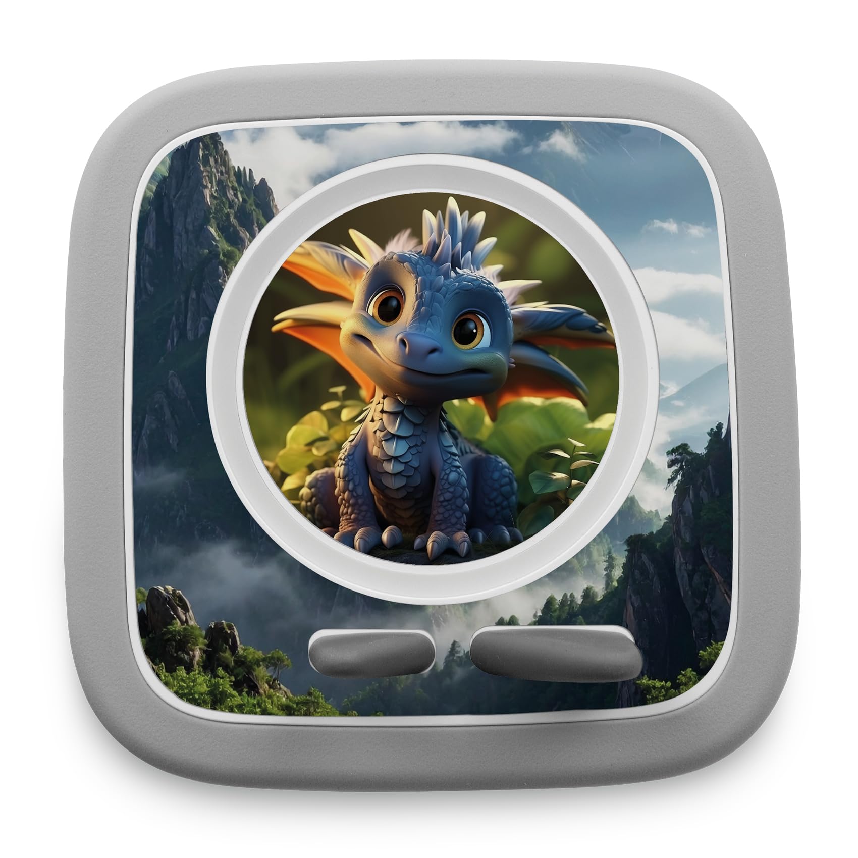 yabaduu Schutzfolie kompatibel mit Toniebox 2 passgenaue Folie mit Motiv Zubehör selbstklebendes Schutzcover mit Design Kratzschutz für Kinder Spielzeug Y015 (47 Süßer Drache Blau, Ohne Wunschname)