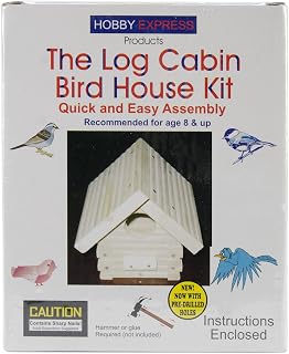 Pinepro Unfinished Wood Kit, Log Cabin Bird House