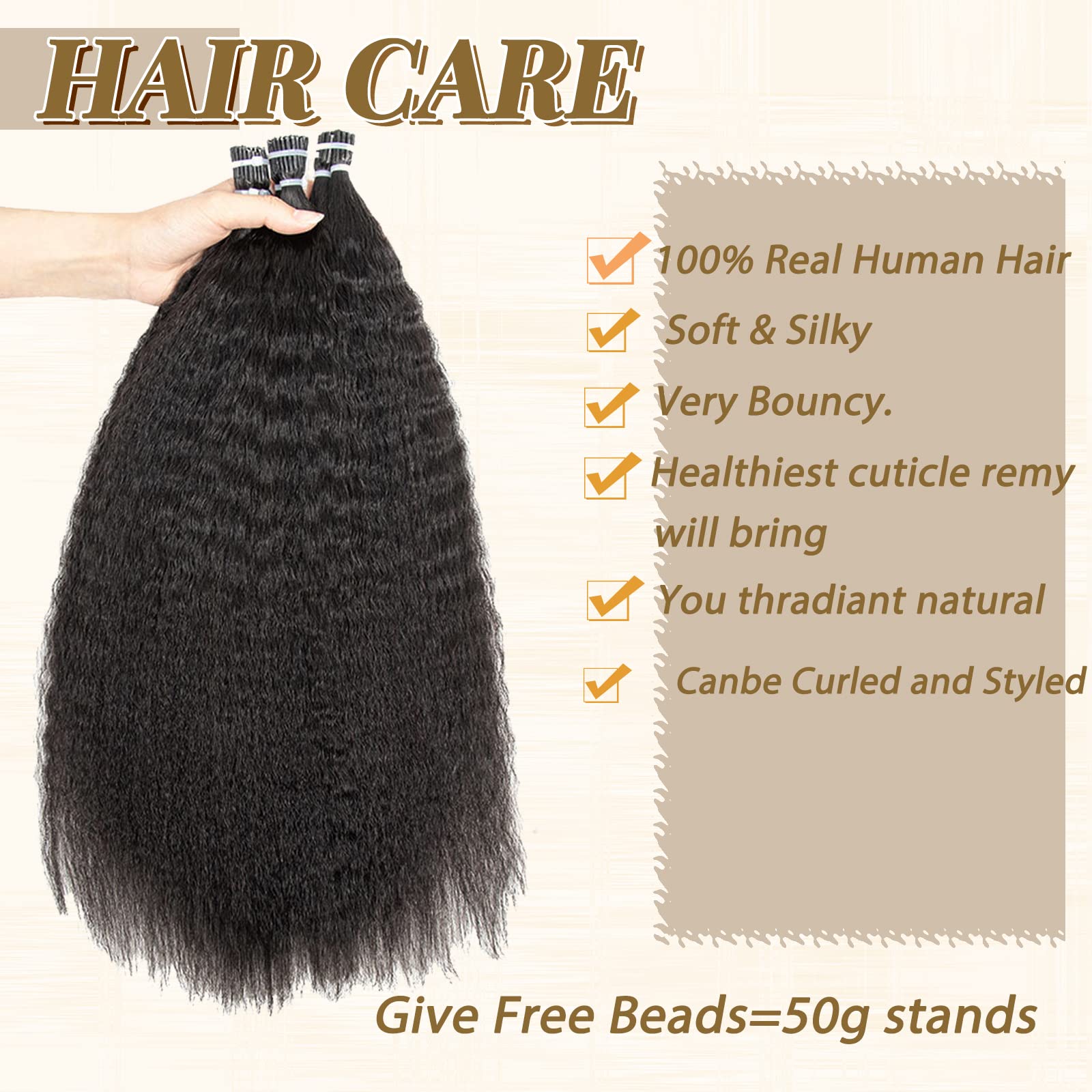 18 Inch Human Hair Extensions 50g Cold Fusion I Tips Remy Hair Amazon.com: Remy I Tip Hair Extensions Human Hair for Black  main image 2