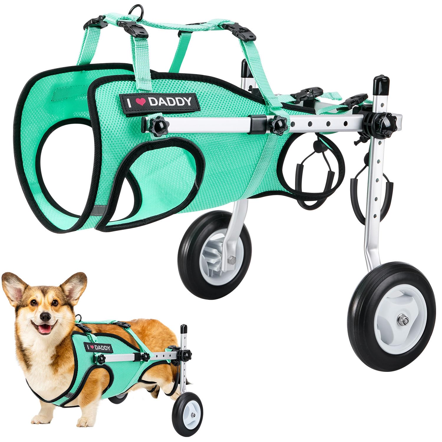 Nasjac Dog Wheelchair for Back Legs - Lightweight Portable Wheel Chair