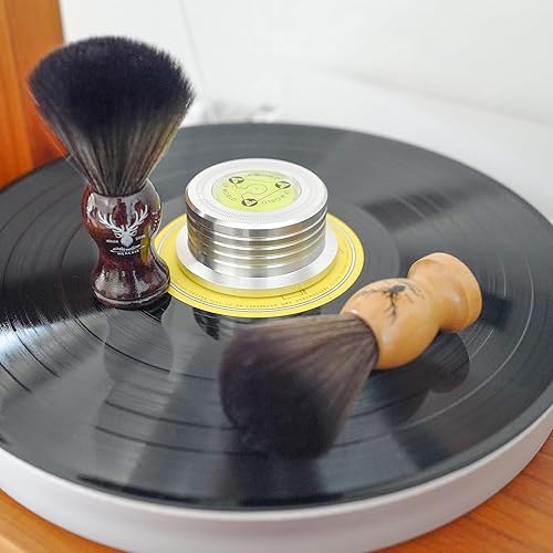 Miniatura 6 de Menesia Limpiador de discos de vinilo pequeño con mango de madera, cepillo para discos de vinilo para limpieza antiestática de discos y accesorios