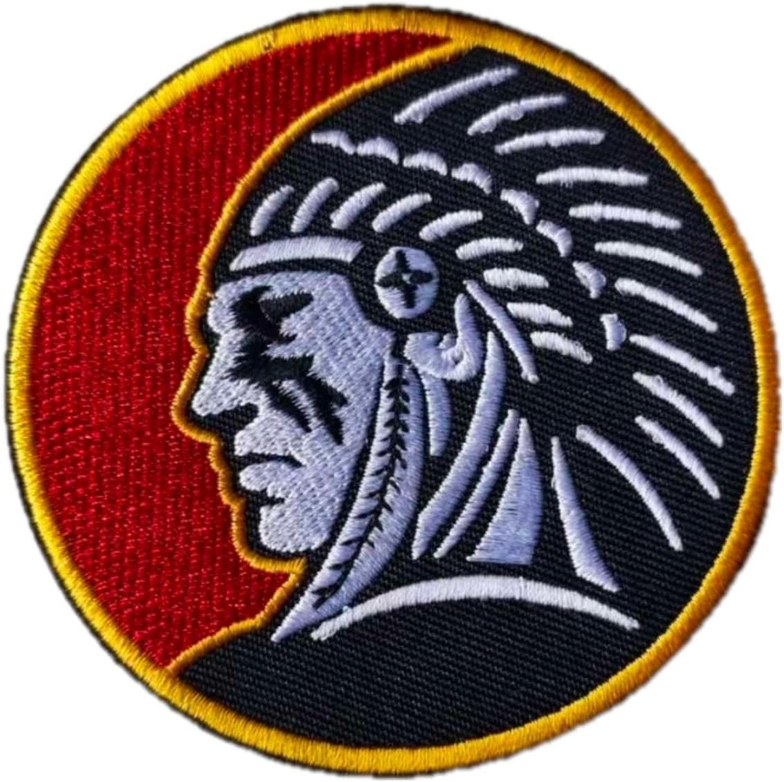 Indian Biker Embroidered Iron on Patch for Motorcycle Clothes Jackets T-Shirts 8cm