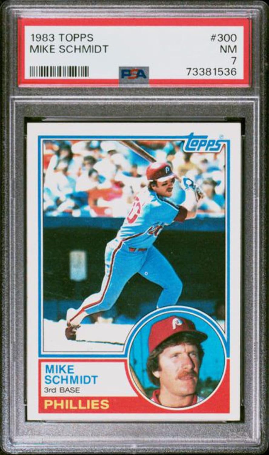 Graded 1983 Topps Mike Schmidt #300 Baseball Card PSA 7 Near Mint