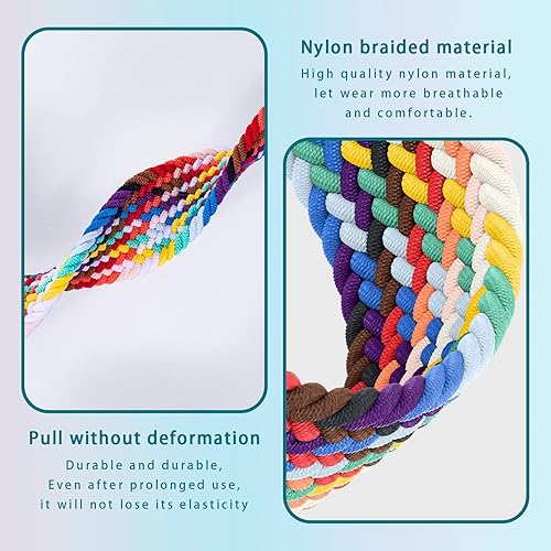 Miniatura 8 de Bandas trenzadas con cierre magnético compatibles con Google Pixel WatchPixel Watch 2, correas elásticas ajustables de nailon elásticas para