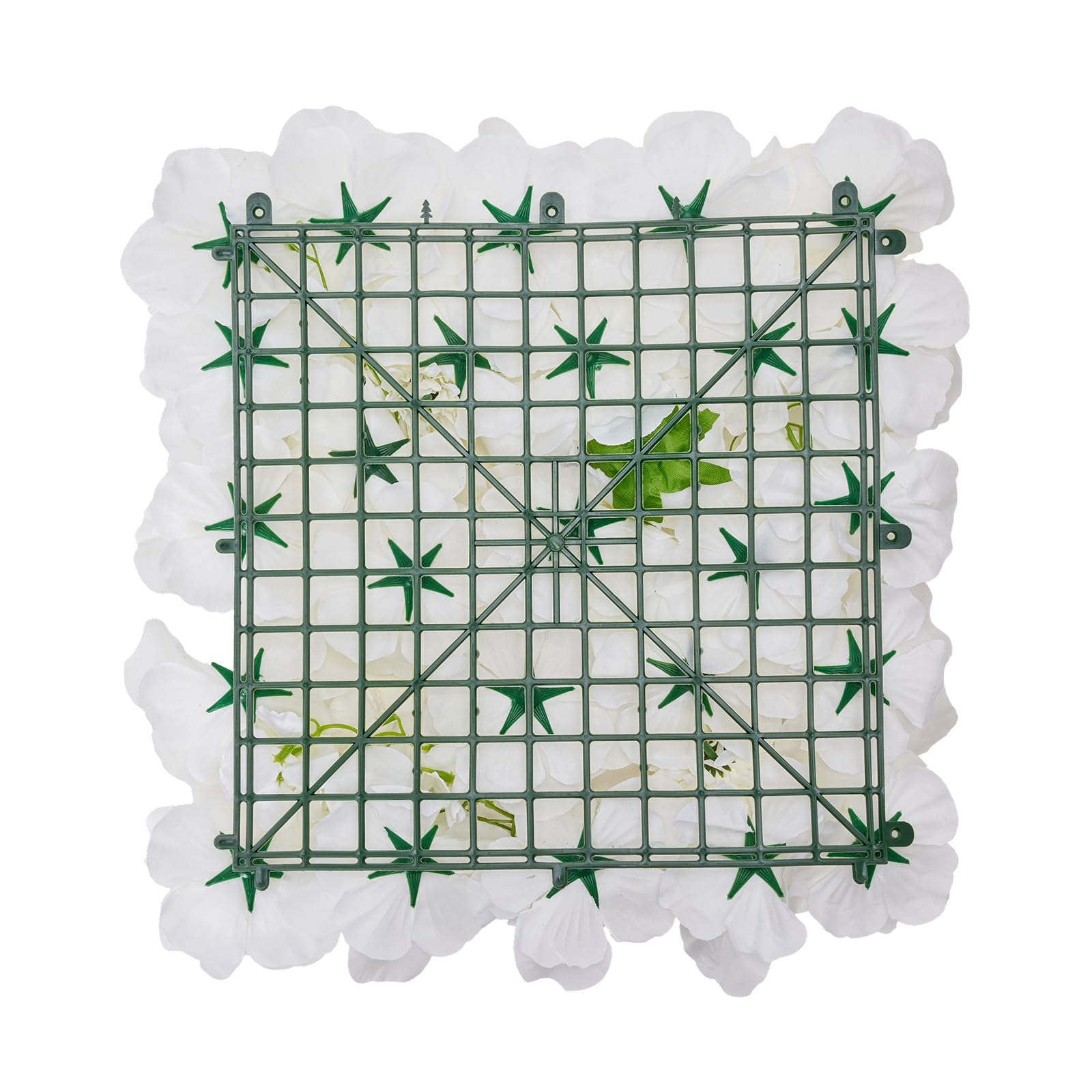 VEVOR Panel 3D de Flores Artificial para Pared 24 Piezas 38 x 38 cm Fondo de Pared con Flores Artificiales sin Costuras Instalación Fácil para Bodas, Hogar, Jardín, Fiestas, Decoración, Blanco