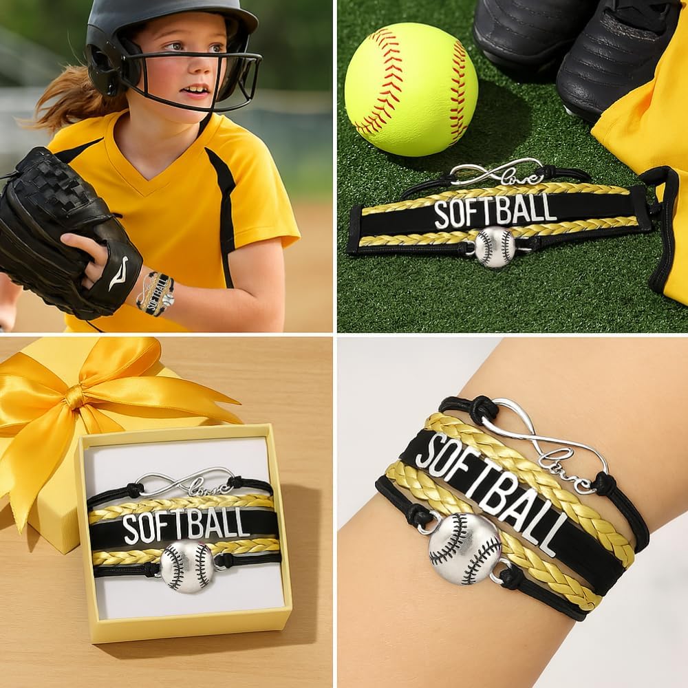 Infinity Charm Bracelet - Adjustable Softball Jewelry for Players, Teams and Coaches Gifts - Image 2
