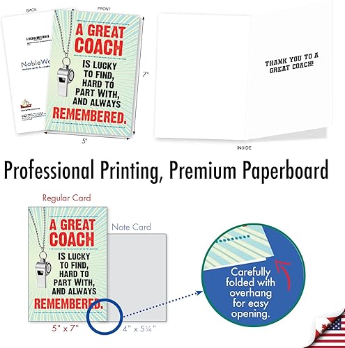 Miniatura 2 de NobleWorks - Surtido surtido surtido a granel de 3 tarjetas de felicitación de agradecimiento para profesores de escuela (entrenador) con sobres (3