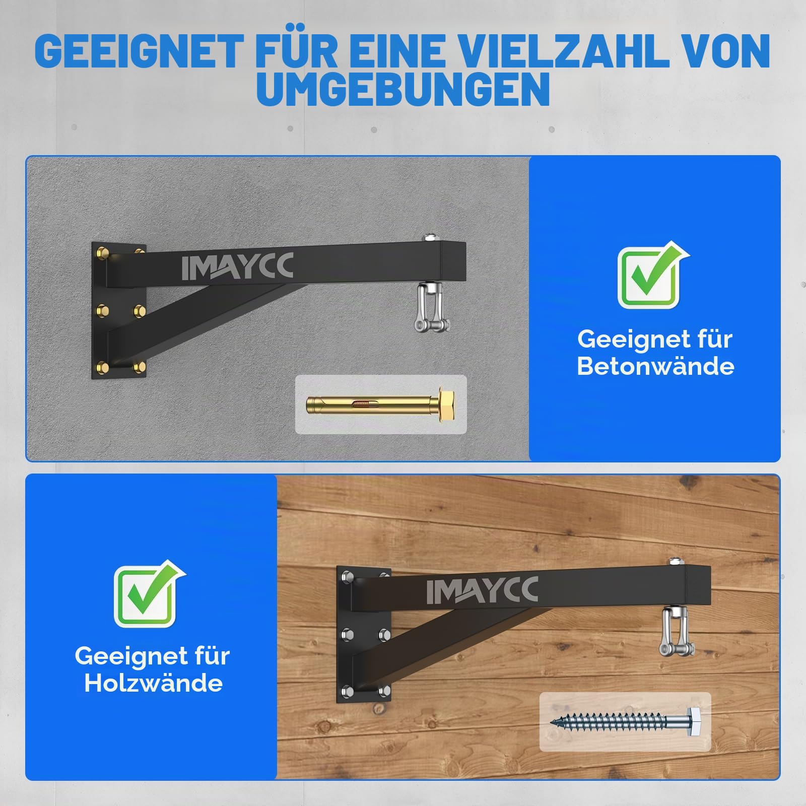 IMAYCC Boxsack-Halterung, robuste Wandhalterung, Boxsack-Ständer für Zuhause oder Fitnessstudio, für Kickboxsack, Muay Thai Bag usw