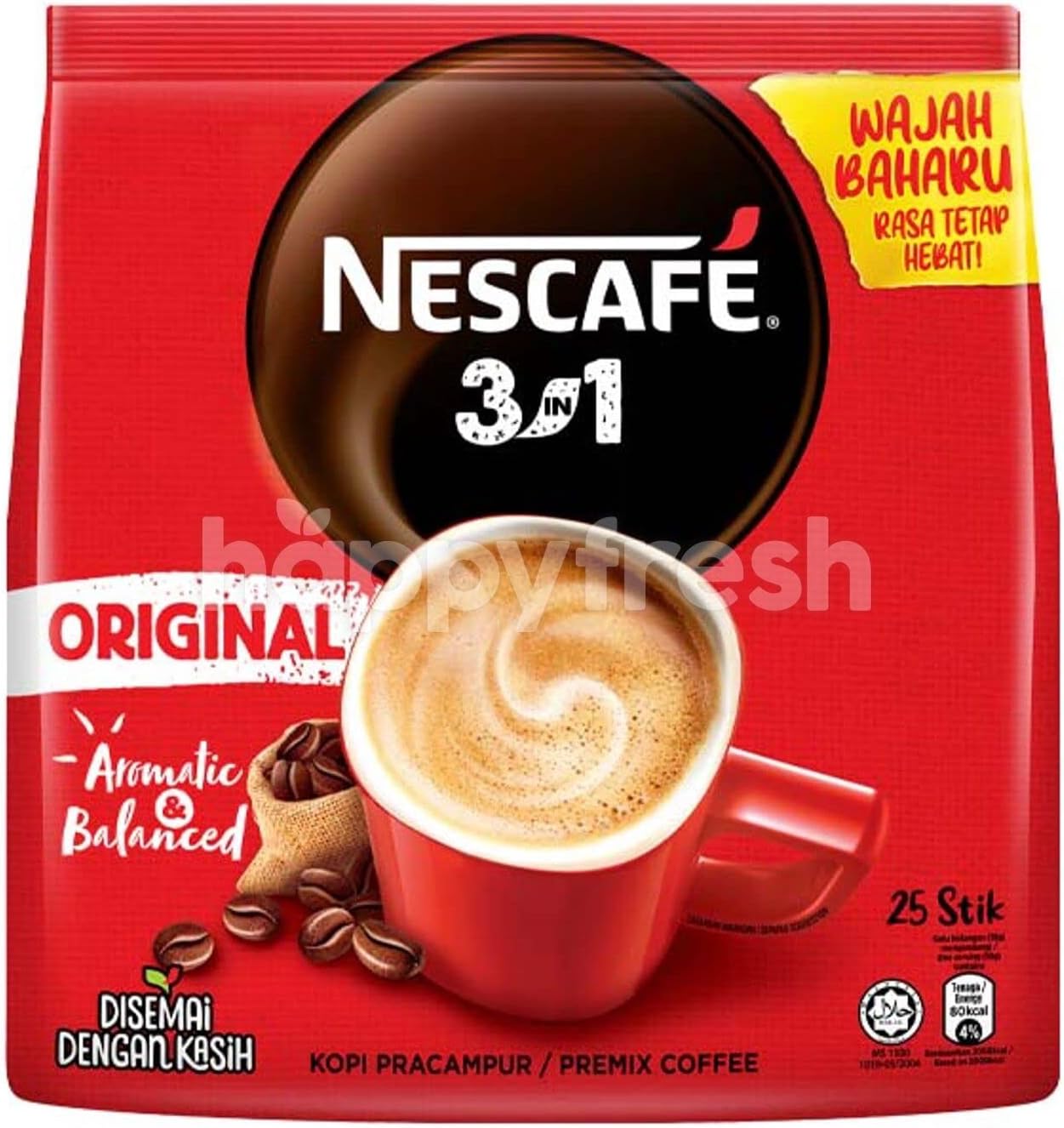 3 In 1 Original Coffee Bag 18G × 25 Sticks(Imported),0.48 Kilograms