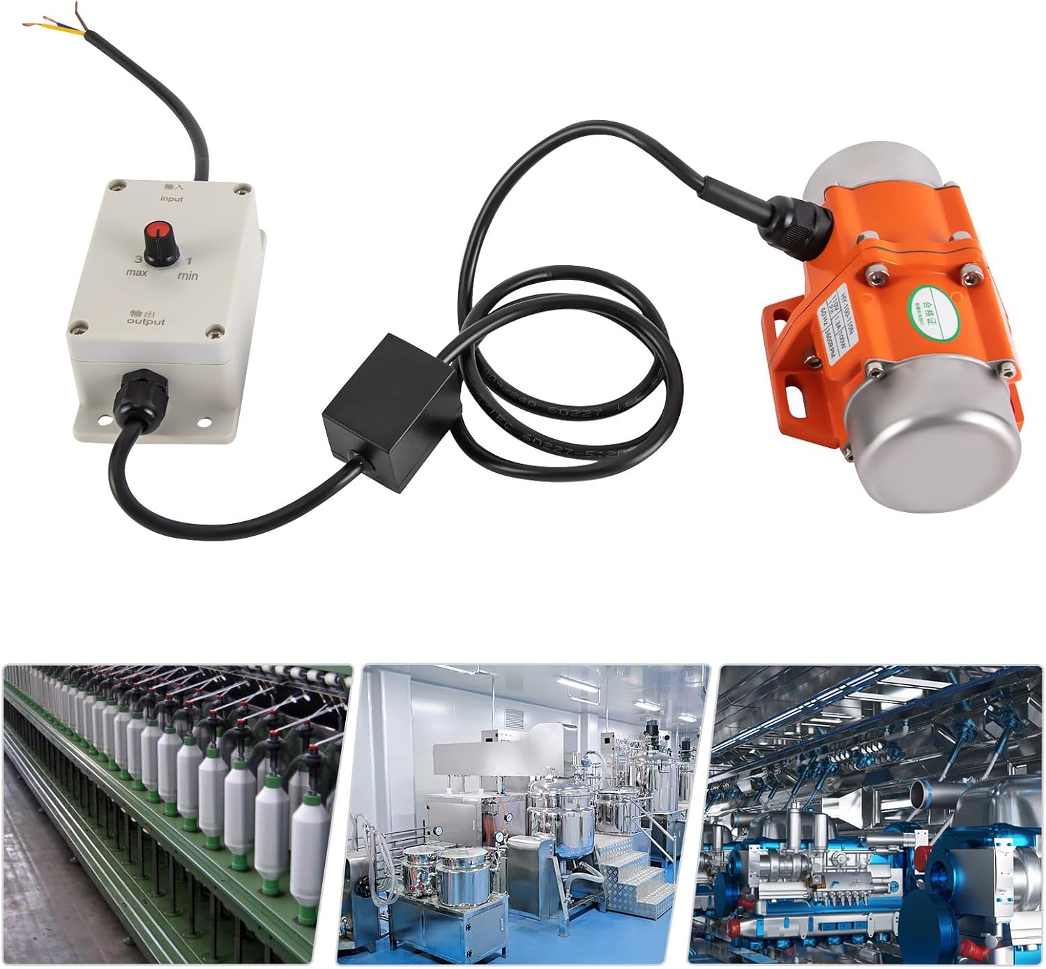 100W Vibration Motor with Speed Controller,Electric Vibrating Motor Concrete Vibrator Motor,AC 110V 3600RPM Asynchronous Motor Power Concrete Vibrators for Shaker Table