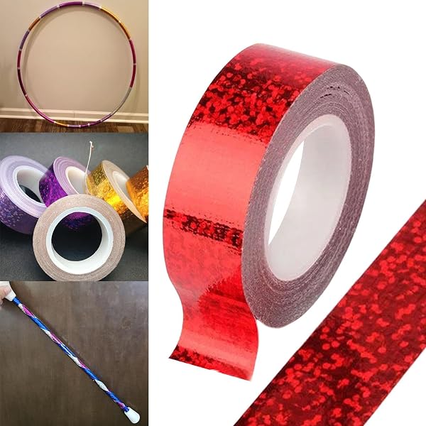 DeeRace 新体操フープテープ 体操用具 装飾 厚手 クラフト用 1.5cm x 5m 多用途ラッピングテープ フープステッカー - 4