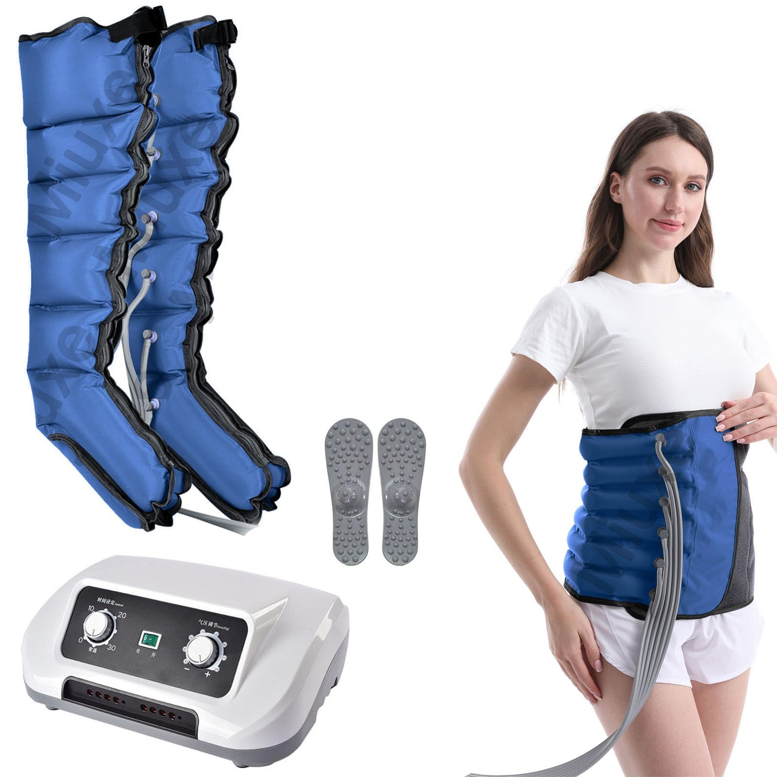 Pressoterapia Linfodrenaggio Professionale Macchinario Pressoterapia per Casa, Massaggio Linfodrenante a 6 Camere d'Aria Massaggiatore Gambe Linfodrenante, Presso Terapia per Gambe E Addome