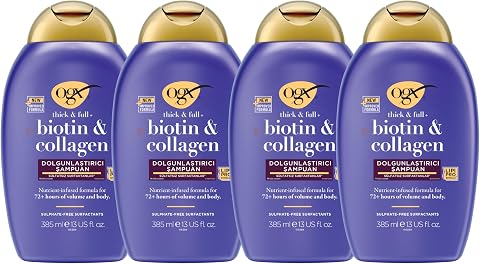 OGX Biotin & Kolajen Dolgunlaştırıcı Sülfatsız Şampuan (385 Ml x 4 adet)