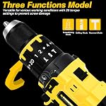 Cordless Brushless Drill with Handle Compatible with Dewalt 20V Batteries Compact Brushless 1/2” Metal Chuck Hammer Drill Driver, 160Nm MAX Torque, 2 Variable Speed 20+3 Position(Battery Not Included)