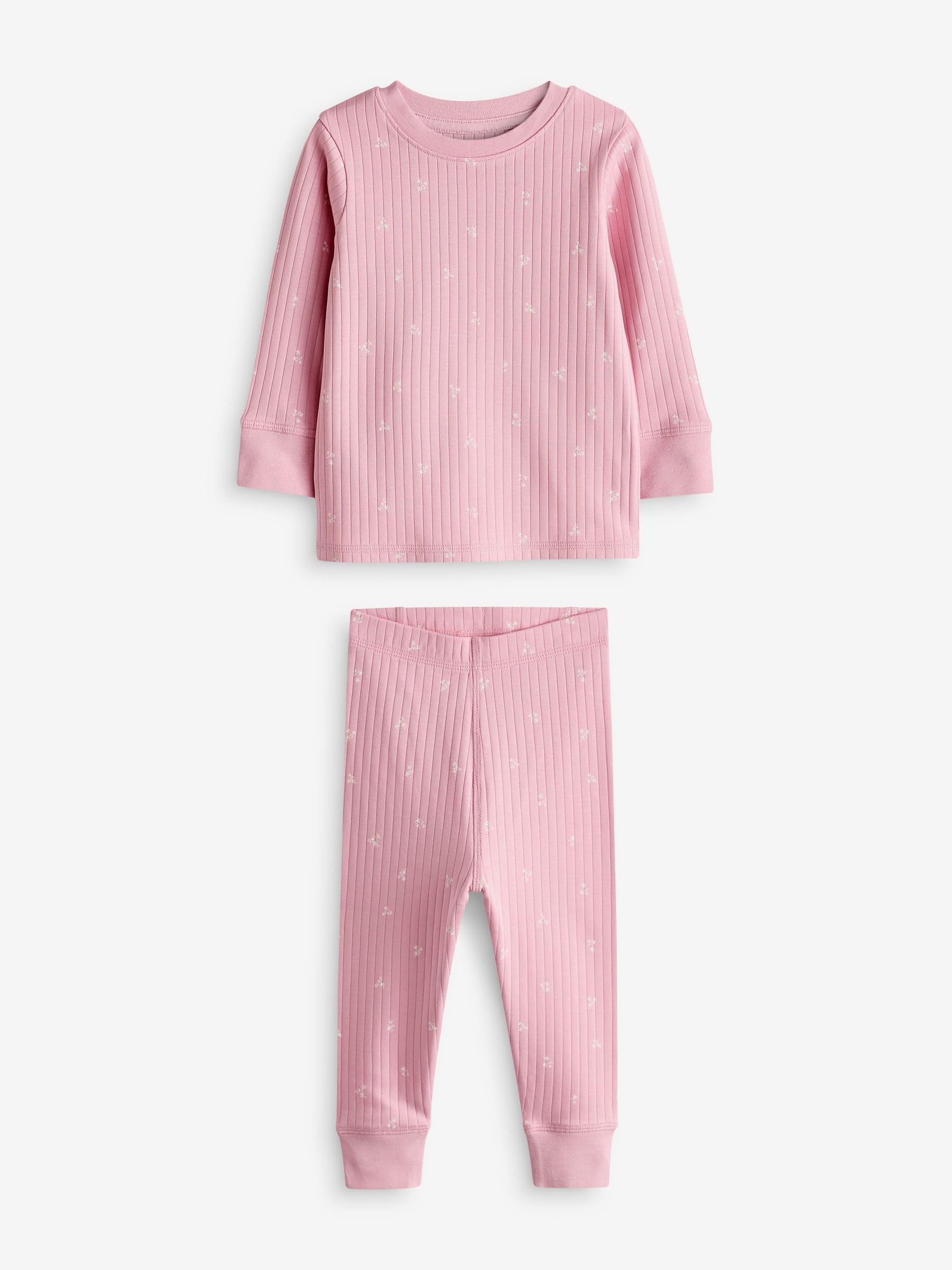 NEXT Ragazza Confezione da 3 Pigiami Comodi a Fiori | Bambino, Includono una maglia girocollo a maniche lunghe e pantaloni con una comoda vita elasticizzata