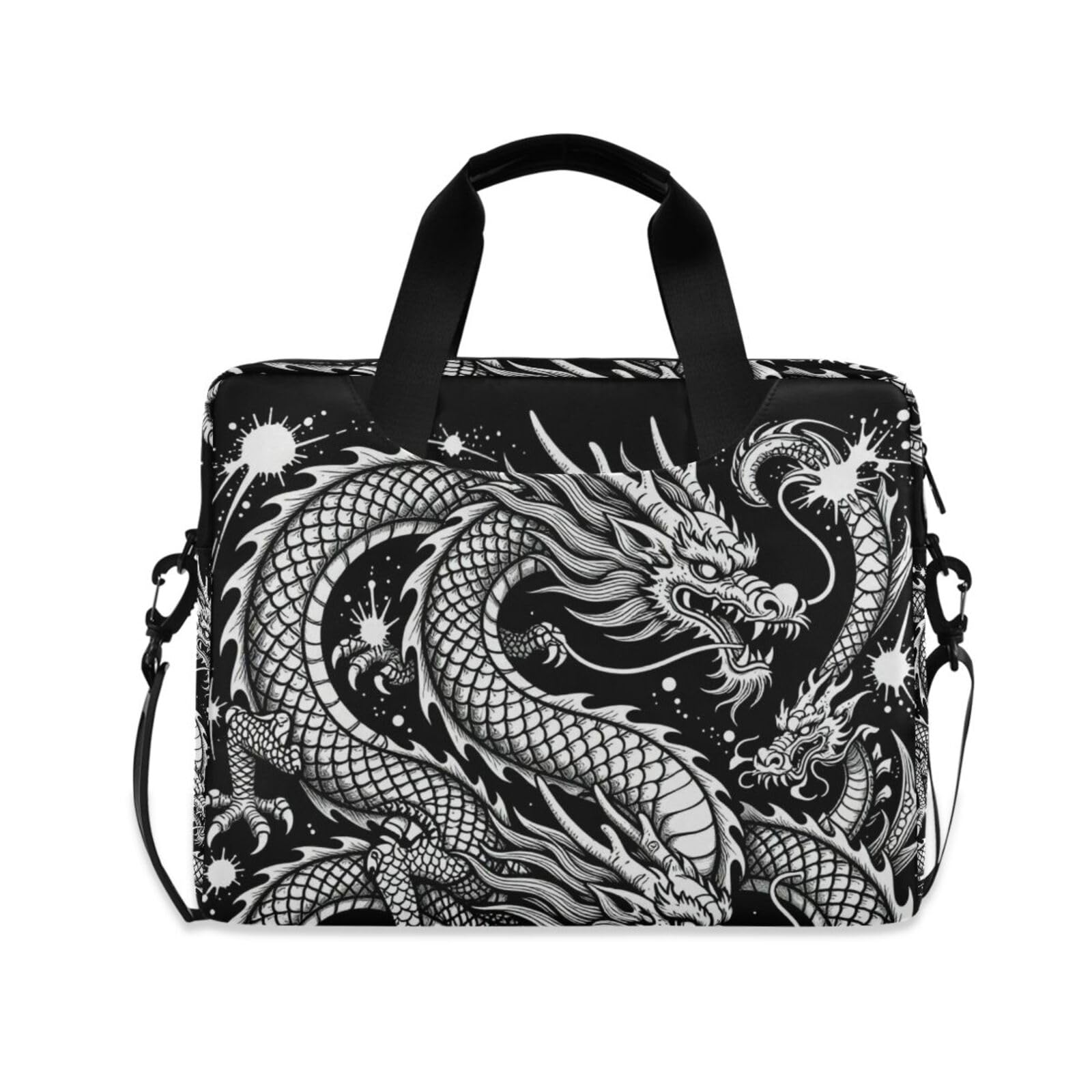 Funda para computadora de 15.6 pulgadas negra con correa para el hombro portátil 8