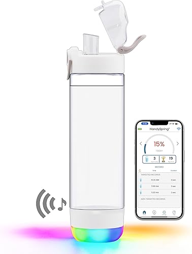 Botella de agua inteligente con recordatorio para beber agua, luces y sonido, rastreador de ingesta de agua, recargable, plástico Tritan, botella de