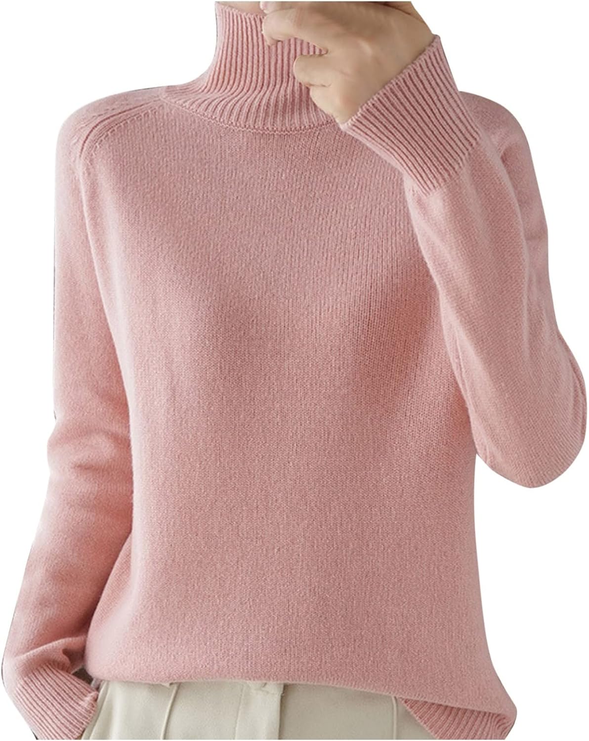 Women's Turtleneck Sweaters 2025 Trendy Chunky Knitted Pullover Fall Winter Warm Casual Loose Long Sleeve Jumper Tops
