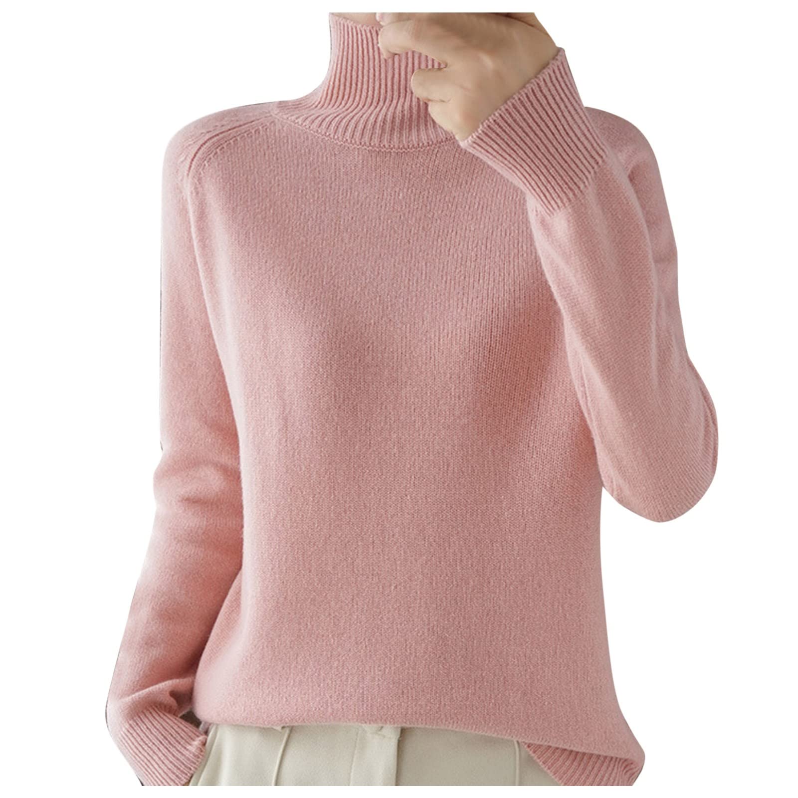 Turtleneck Sweaters for Women 2025 Fall Dressy Casual Long Sleeve Slim Fit Knit Trendy Cozy Pullover Top Basic