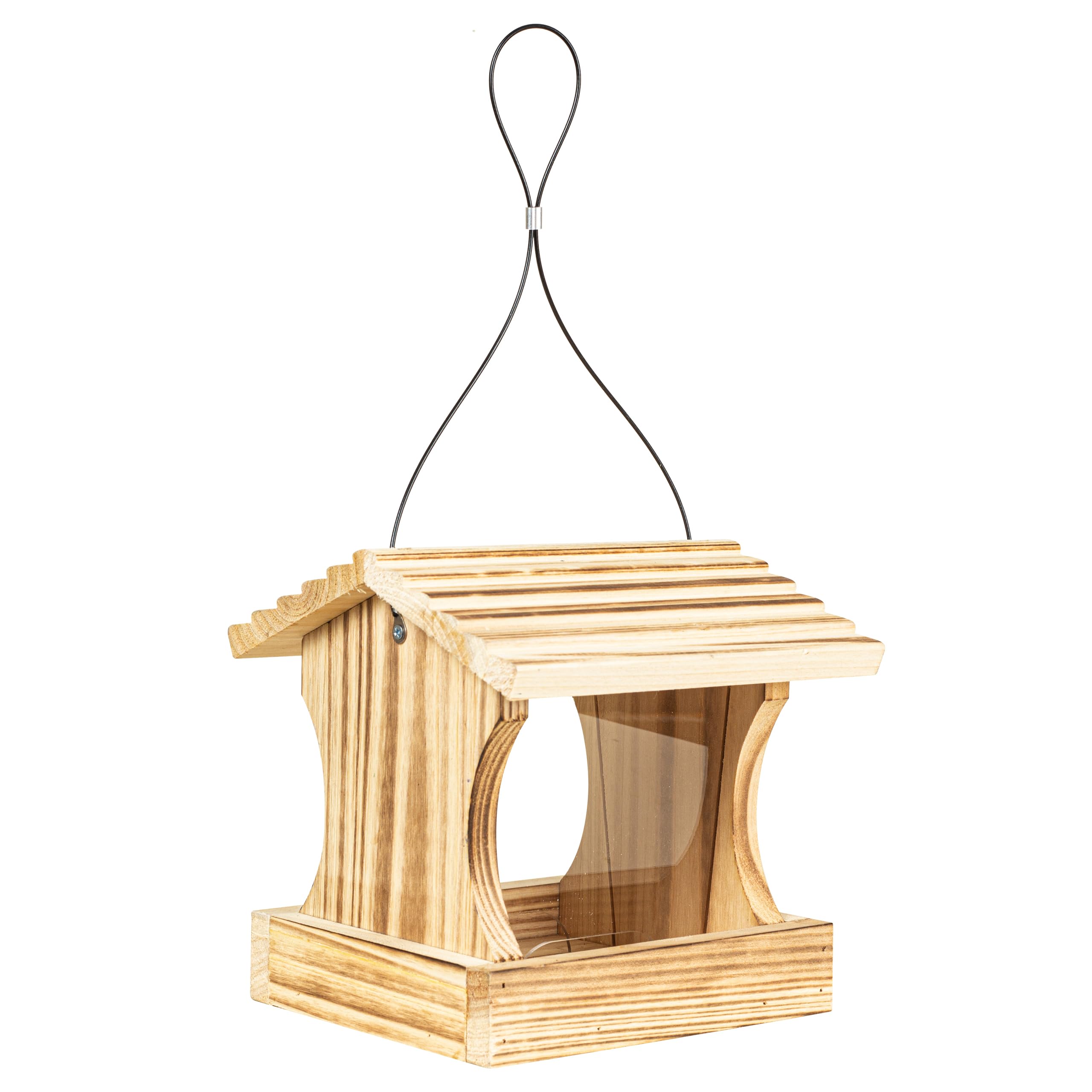 BalterFF Bird Feeders for Outdoors,Wooden Unique Seed Sunflower Food Feeder Blue Cardinal Finch Backyard Platform Balcony Gazebo Tree Fence Wall Mount Effortless Holder Automatic Buddy Gift 4 - Detailed View