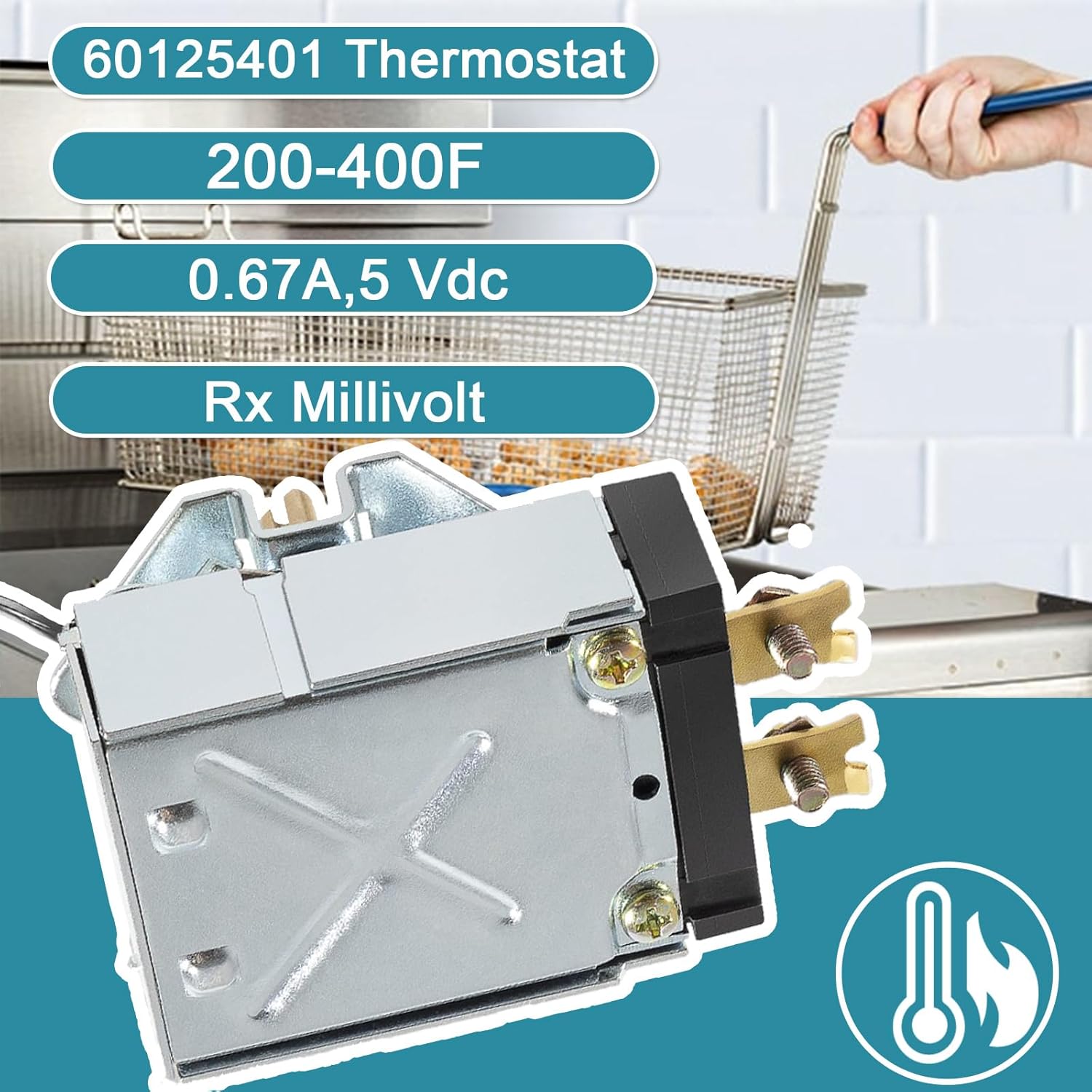 60125401 Thermostat Suitable for Pitco,Blodgett fryers, rethermalizers, Imperial, Dean and Pasta cookers