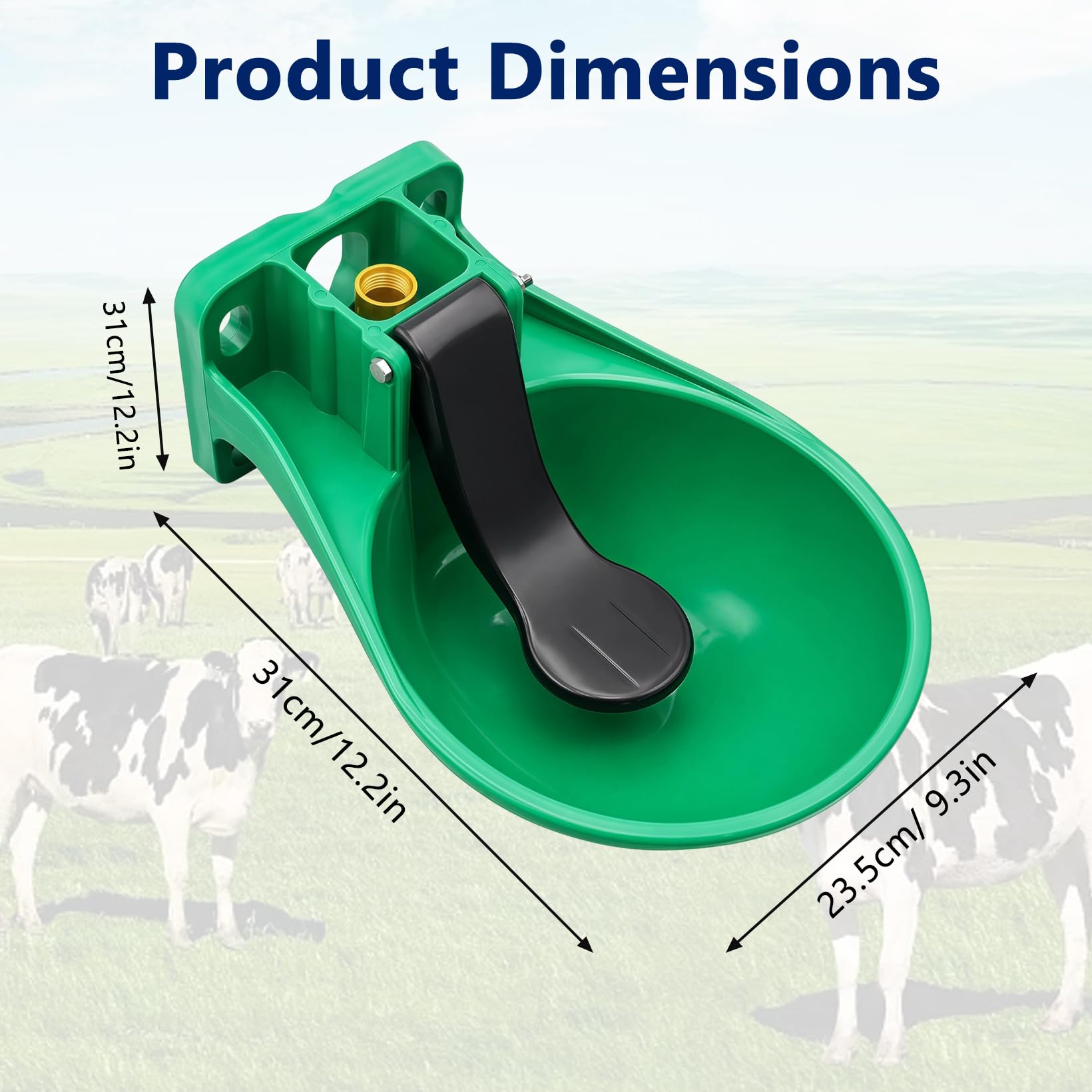 Abreuvoir cheval avec languette de pression + tuyau de 80 cm et adaptateur inclus - Abreuvoir pour chevaux - Distribution automatique de l'eau - Abreuvoir pour bovins, ânes et chevaux - Vert