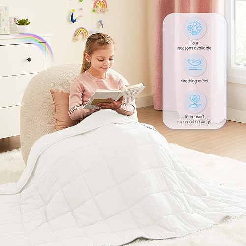 Miniatura 46 de HOSUKKO Manta con peso, manta pesada de unicornio rosa de 3 libras, manta transpirable (36 x 48 pulgadas, 3 libras)