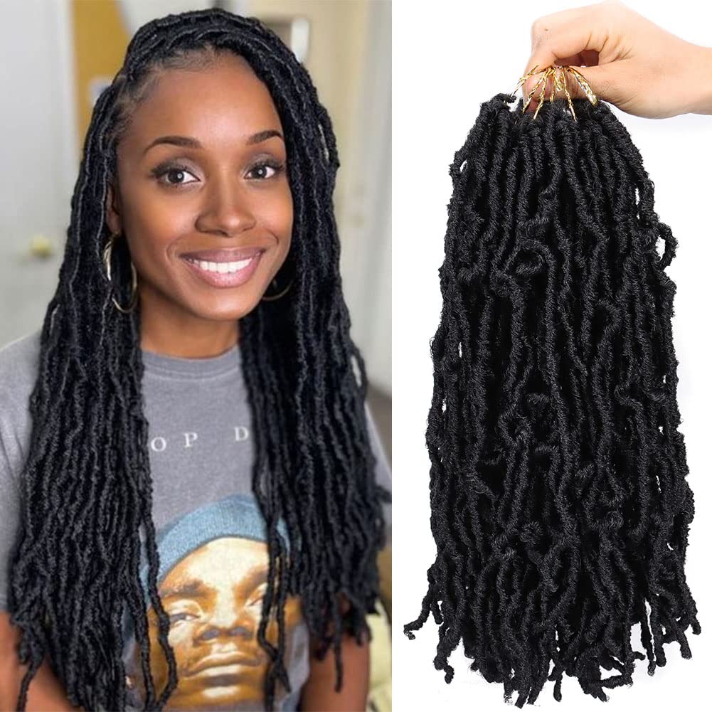 Black Soft Locs 18 Inch Faux Locs Crochet Hair Prelooped