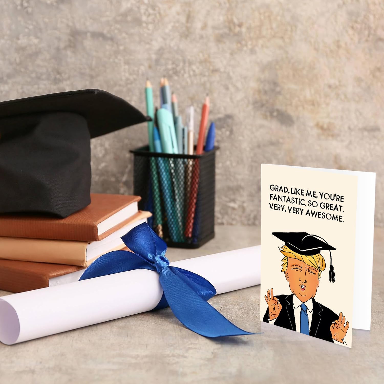 Funny Trump Graduation Card 2025 Congrats Grad Gift for Men Women,Humorous Graduation Party Decor Supplies for Son, Daughter, Grandson & Granddaughter image 4