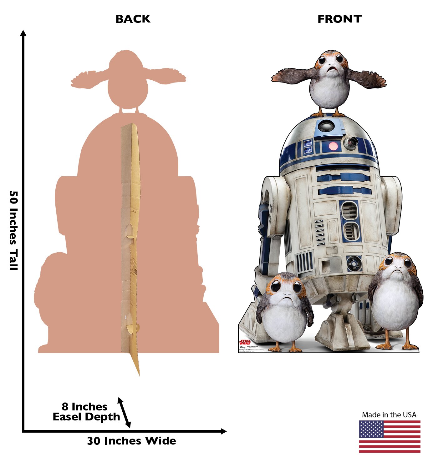Advanced Graphics Porgs with R2-D2 Life Size Cardboard Cutout Standup - Star Wars: Episode VIII - The Last Jedi (2017