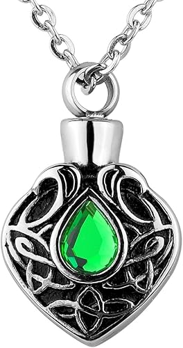 Miniatura 1 de Valyria Memorial joyería celta nudo con CZ piedra encanto collar de urna cenizas de recuerdo cremación colgante