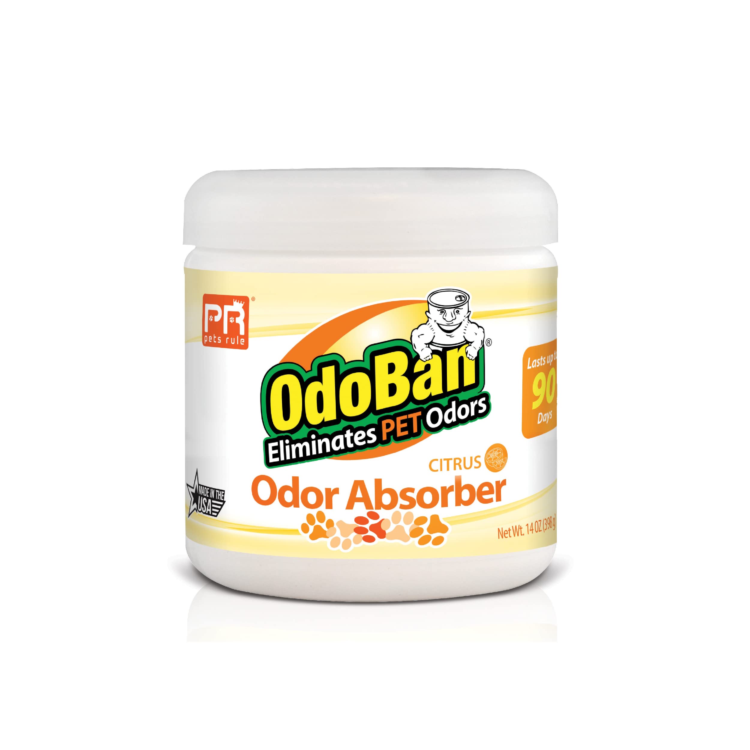 Pets Rule OdoBan Solid Odor Absorber Air Freshener, 14 Ounce Jar, Citrus Scent