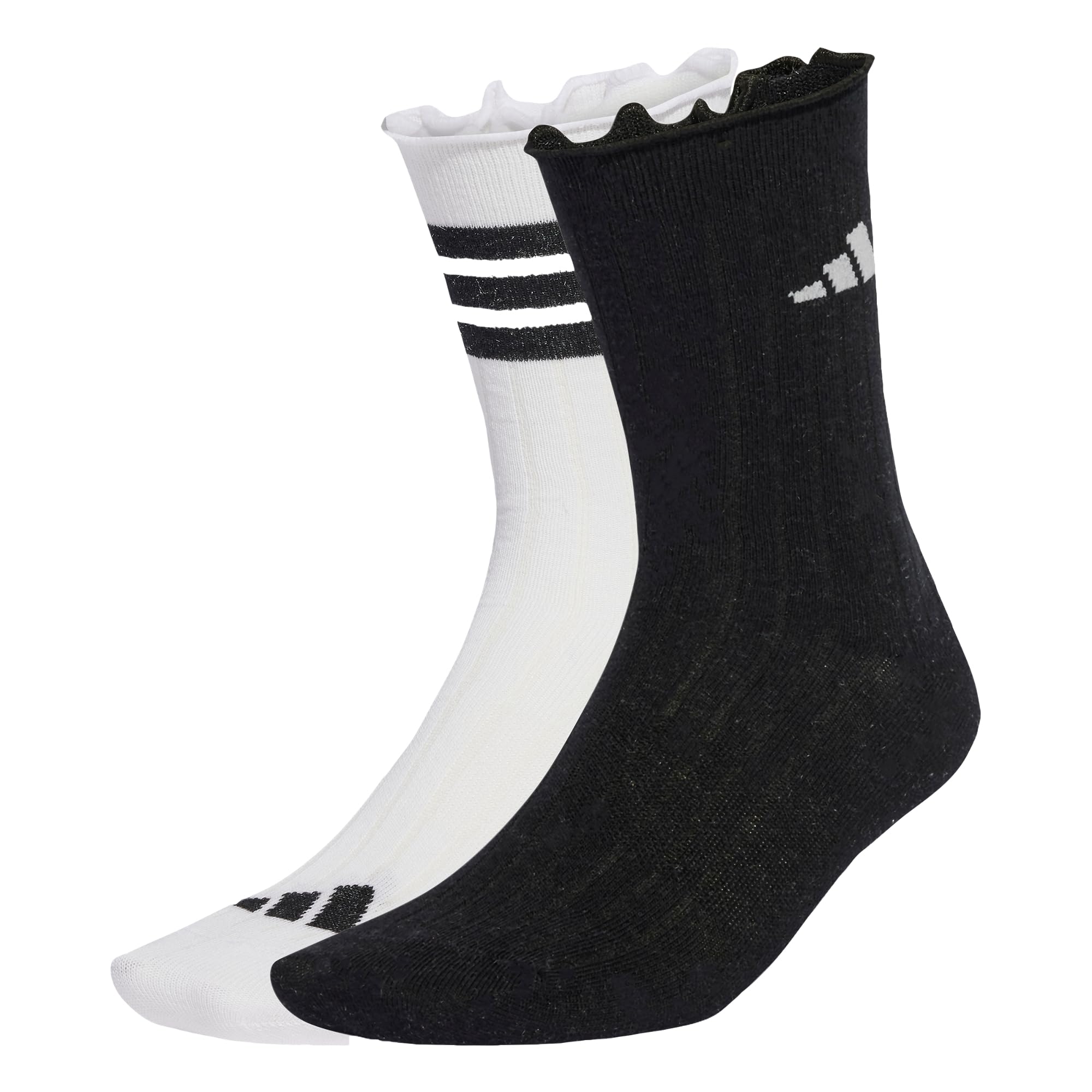 adidas Unisex Glow Sock 2 Pair Pack Socks, white/black/grey one, 4.5-6