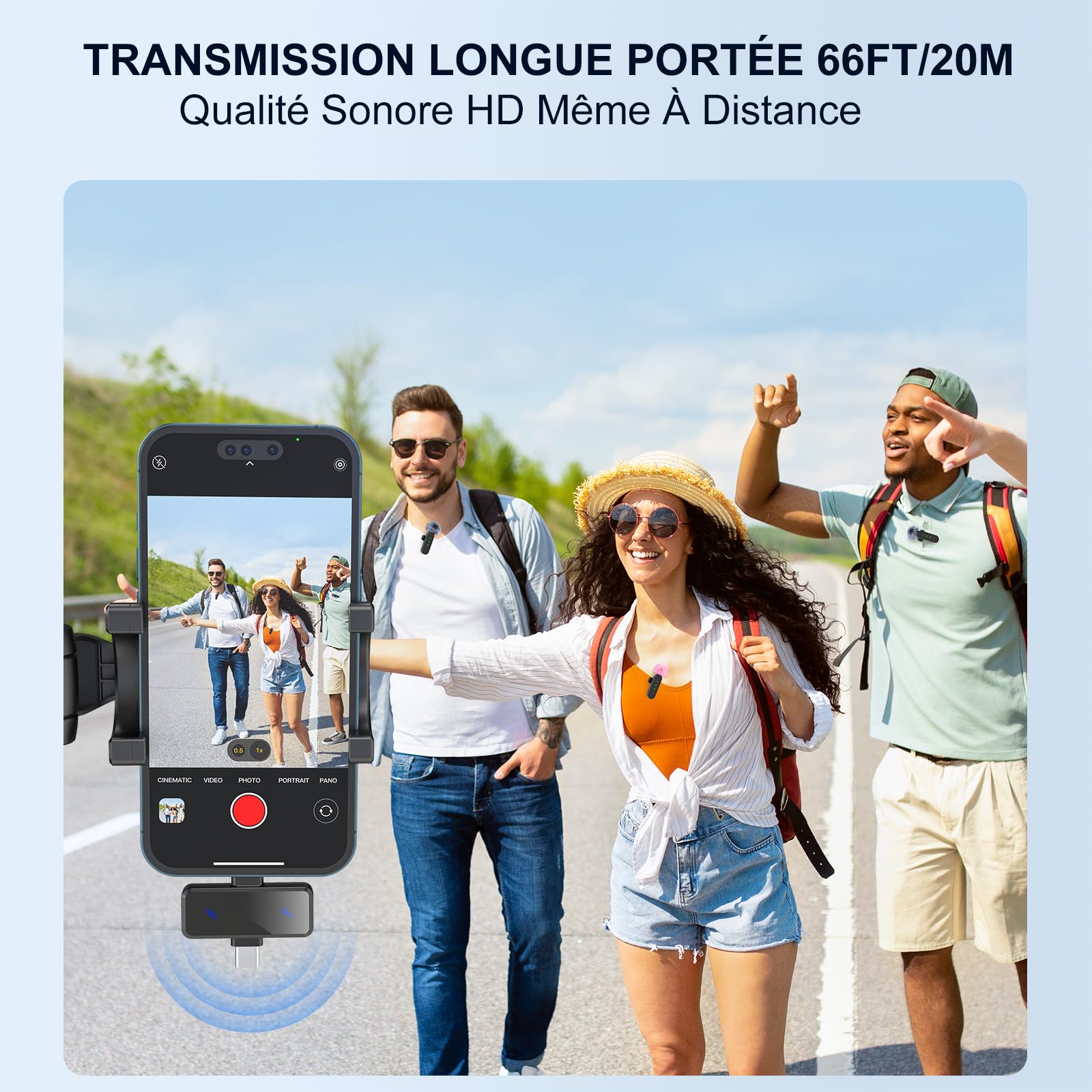 zealsound Micro Cravate sans Fil pour iPhone/Android/PC, avec Réduction du Bruit & Muet, pour Vlog, Enregistrement Vidéo, Streaming TikTok Youtube Podcast, avec Port USB-C & Lightning pour iPhones