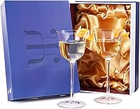 Vista 1 de Juego de 2 copas vintage Crystal Nick & Nora/Wine Coupé - Brillo transparente - Cócteles, vino, whisky, ginebra, copa de cóctel - Vidrio soplado a