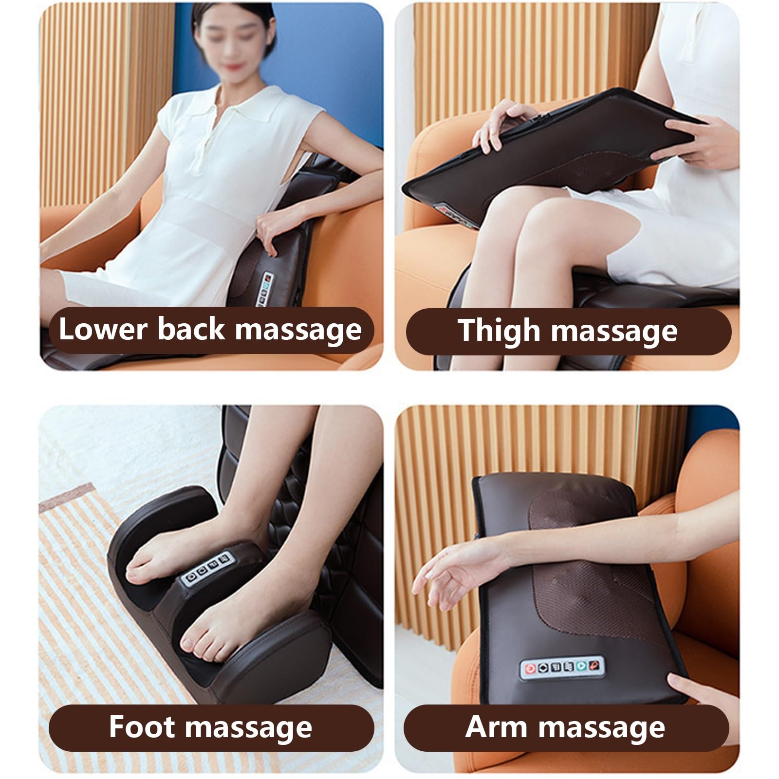 Colchoneta de Masaje 9 Modos y Niveles de Intensidad Colchoneta Masajeadora Cuerpo Completo Plegable para Guardarlo Cuero Sintético Apto para Uso Doméstico(A)