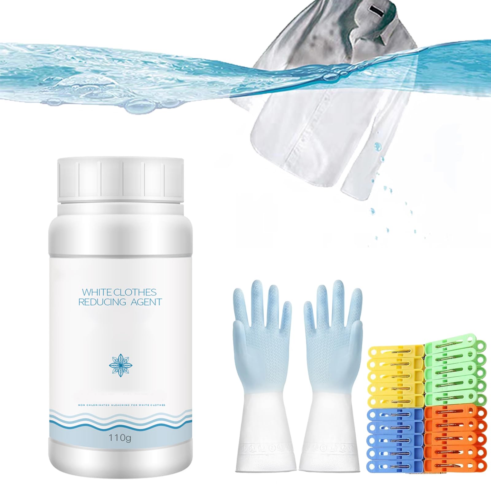 Household White Clothing Reducing Agent, White Clothes Reducing Agent, White Laundry Whitener, Stain Remover for Clothes, Clothes Oil Stain Remover (1Pcs)