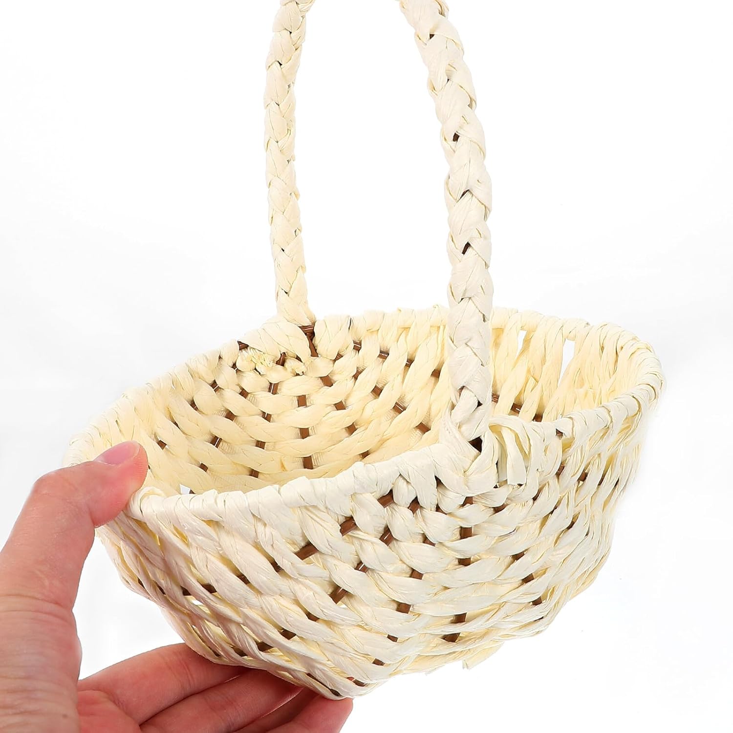 Woven Paper Picnic Basket Set with Handles Fruit Storage Baskets for Outdoor Picnics and Home Organization for Food