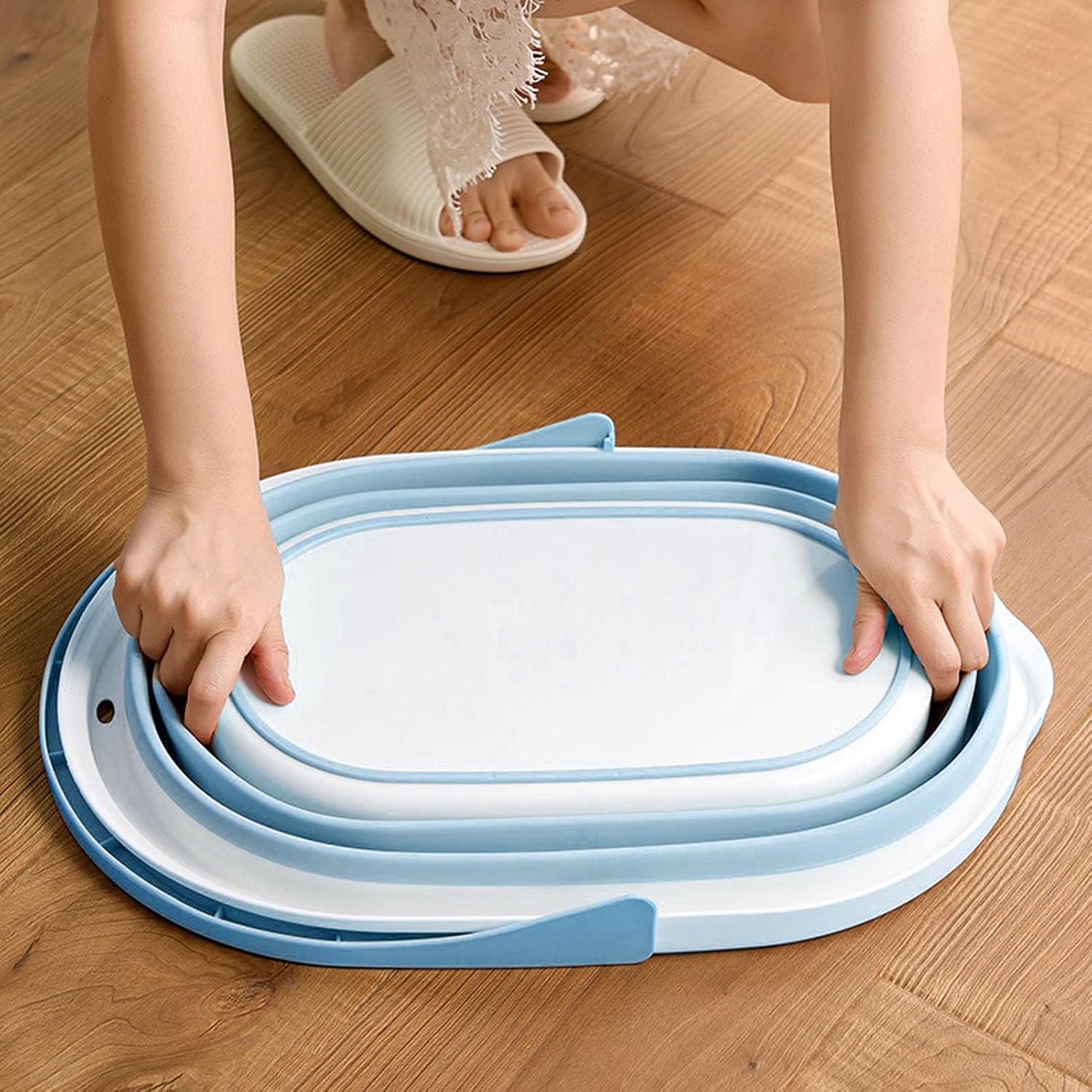 ポリプロピレンバケツ・フタ付（７．５Ｌ） | 無印良品 頑丈なポリプロピレンプラスチックバケツ、大容量ポータブルハンドル付き、自宅、キッチン、パティオ、洗濯室、庭、キャンプ用(ブルー)