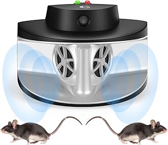 Ultrasonic Rodent Deterrent Mouse Repeller Plug in Squirrel Repellent Indoor Mice Deterrent 4 Modes Repel Rodents Rats with Ultrasound Waves