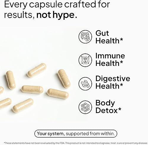 Miniatura 7 de Humming Herbs Cápsulas de butirato de sodio+ - Soporte digestivo 4 en 1 con L-glutamina + inulina prebiótica + mezcla de probióticos (10 mil